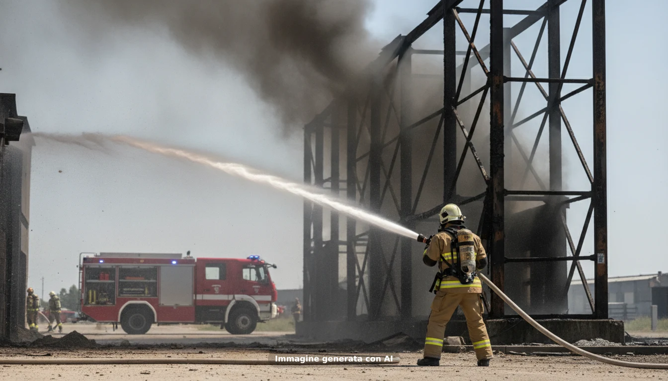 Valmontone, incendio in un capannone di via Genazzano