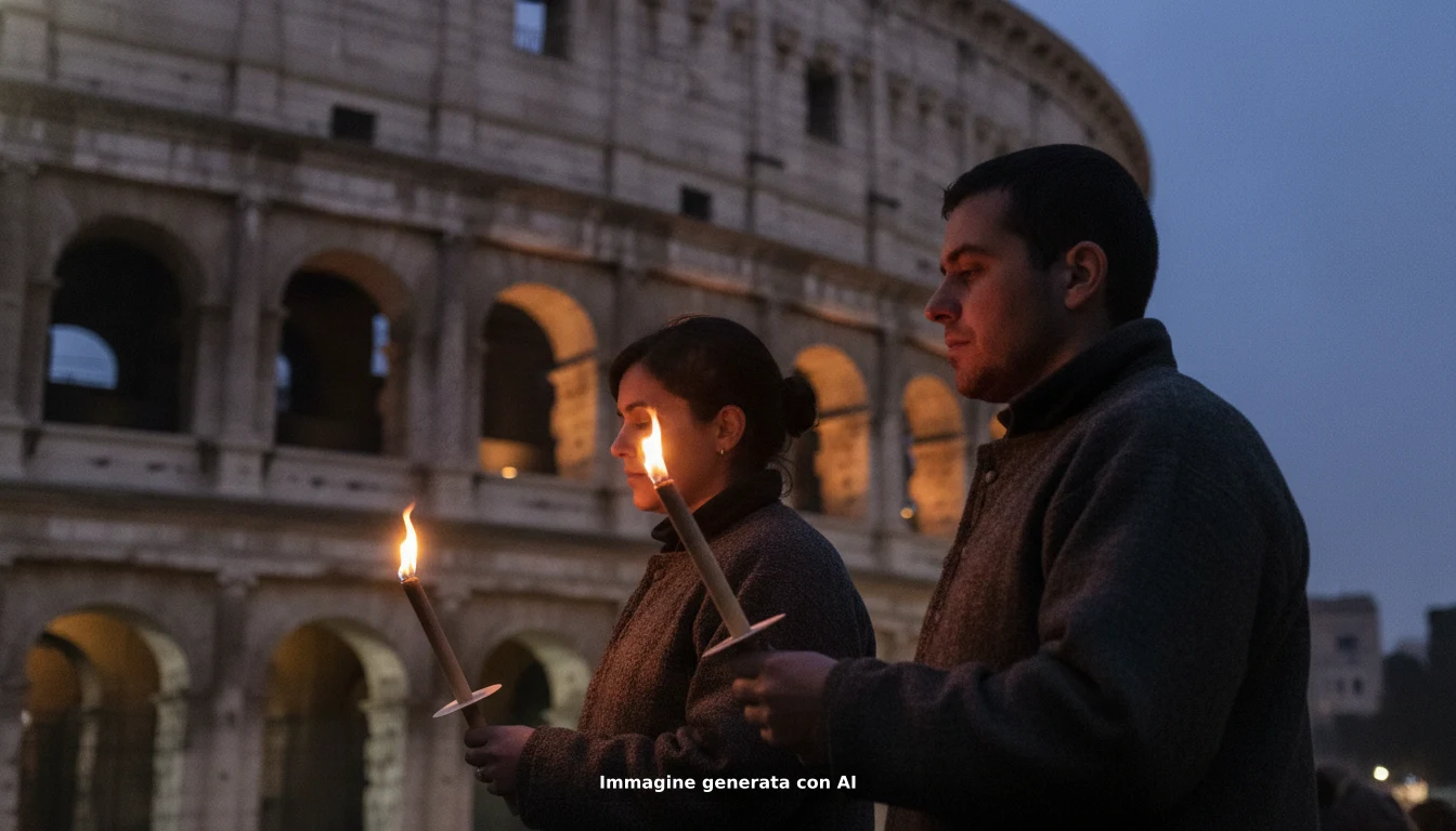 Fiaccolata al Colosseo: sindacati chiedono giustizia e verità sulla morte di Andrea Moretti
