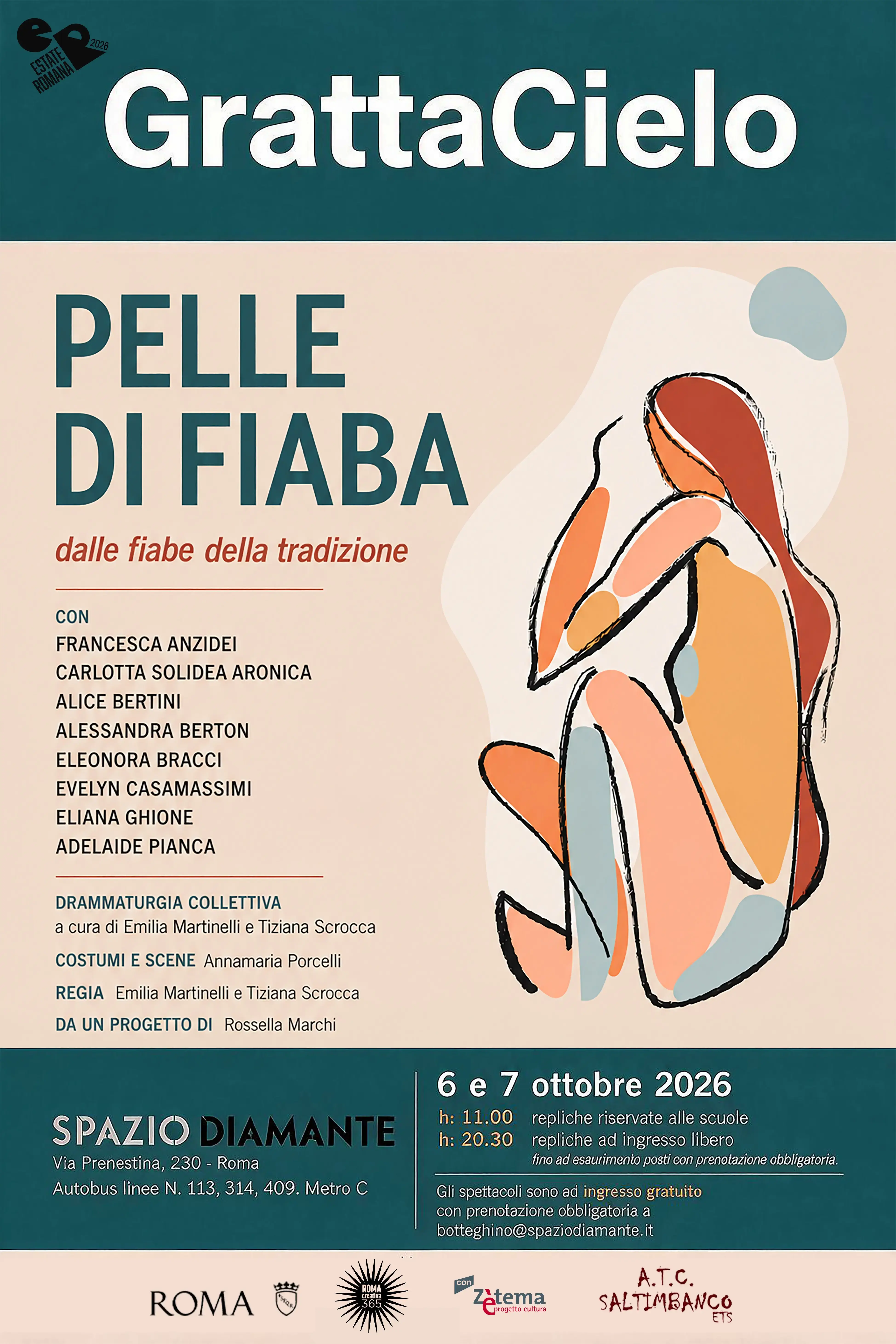 Spazio Diamanti, sul palco ‘Grattacielo - Pelle di fiaba’, di fiaba’, di Emilia Martinelli e Tiziana Scrocca
