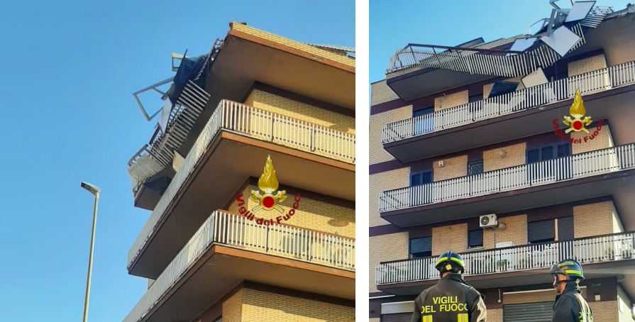 Maltempo, alberi caduti a Roma per le raffiche di vento: crolla balcone. Tromba d'aria ad Albano