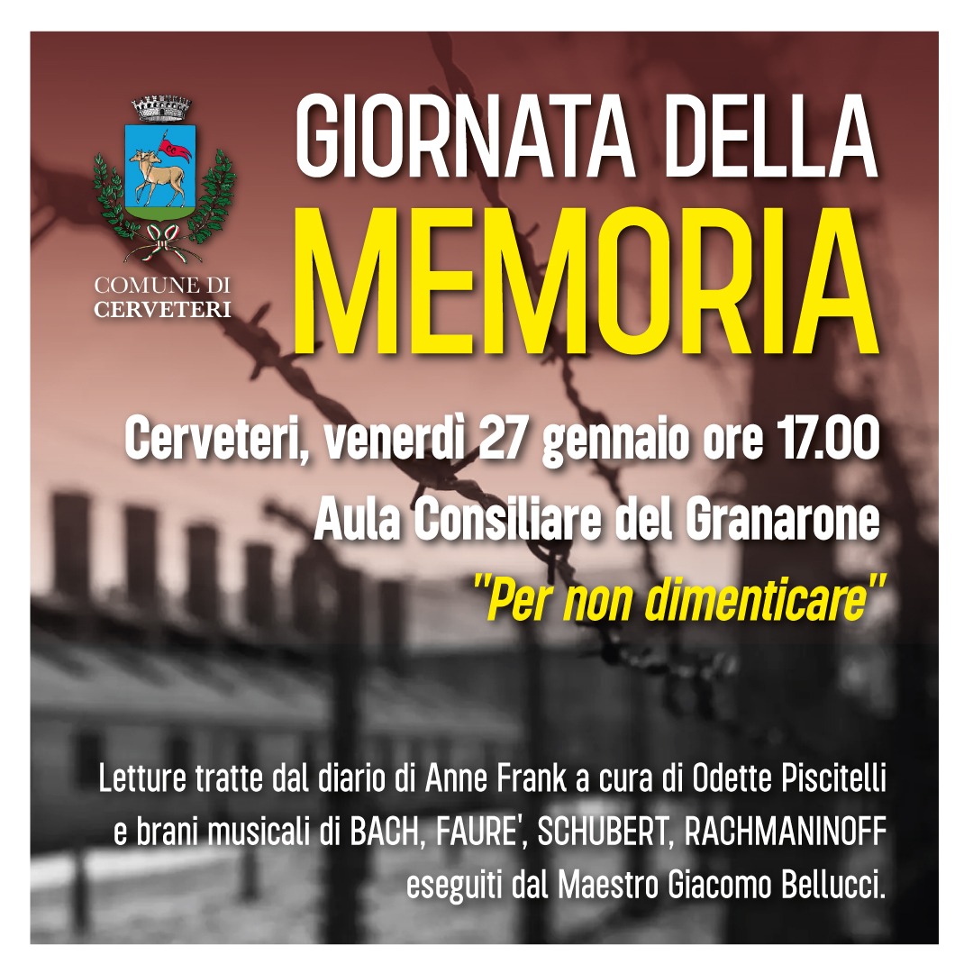 Cerveteri, Giorno della Memoria: oggi 27 gennaio al Granarone “Il Diario di Anna Frank”
