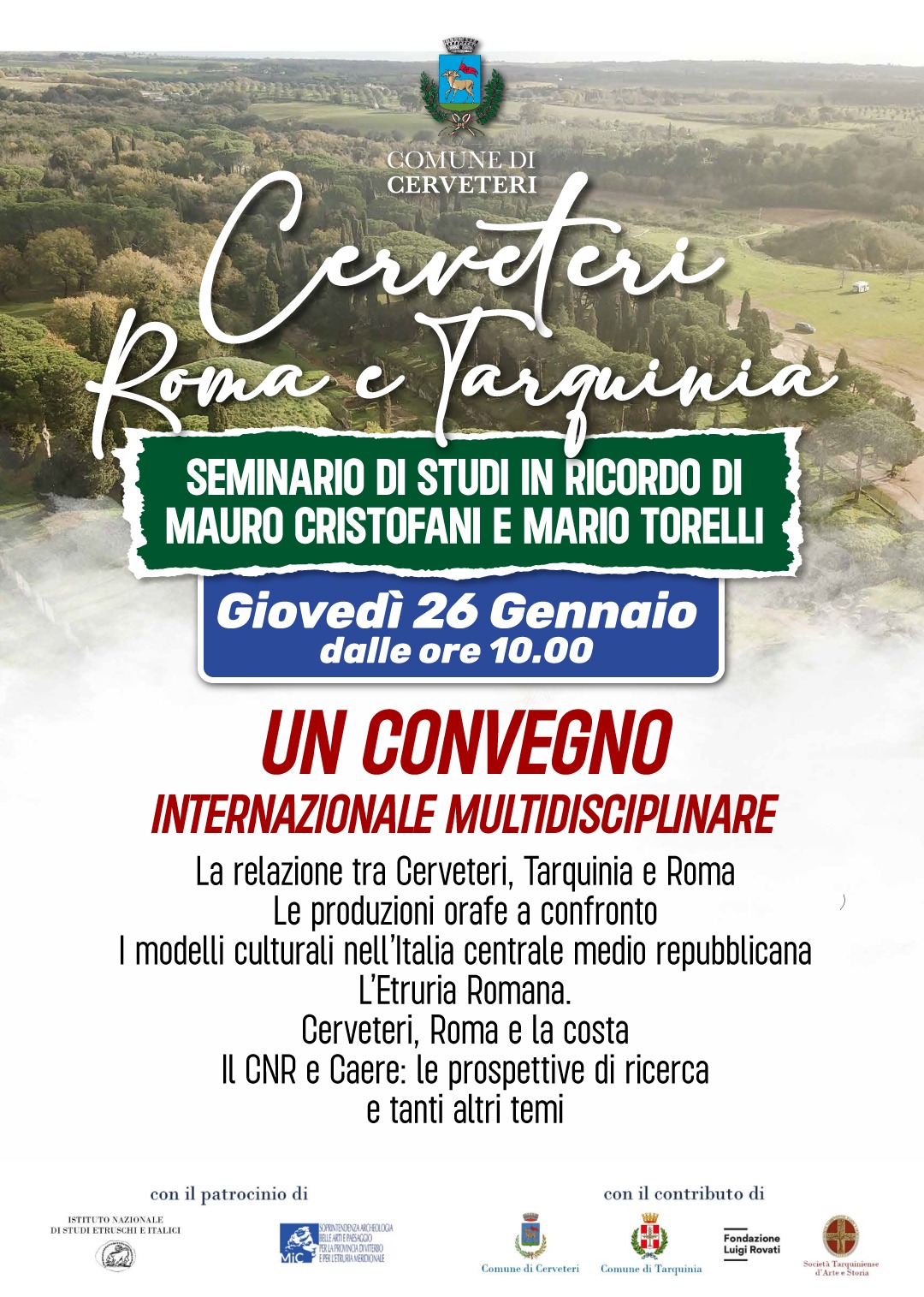 Cerveteri, oggi al Granarone giornata nel ricordo di Mauro Cristofani e Mario Torelli