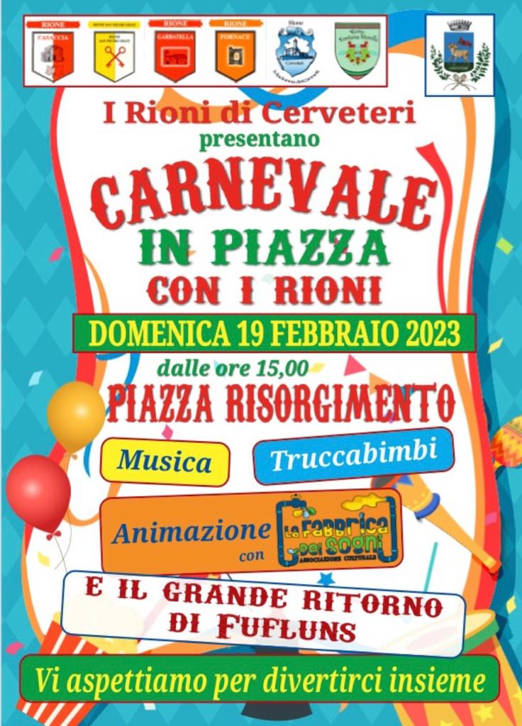 Cerveteri, domenica in Piazza Risorgimento il Carnevale dei Rioni