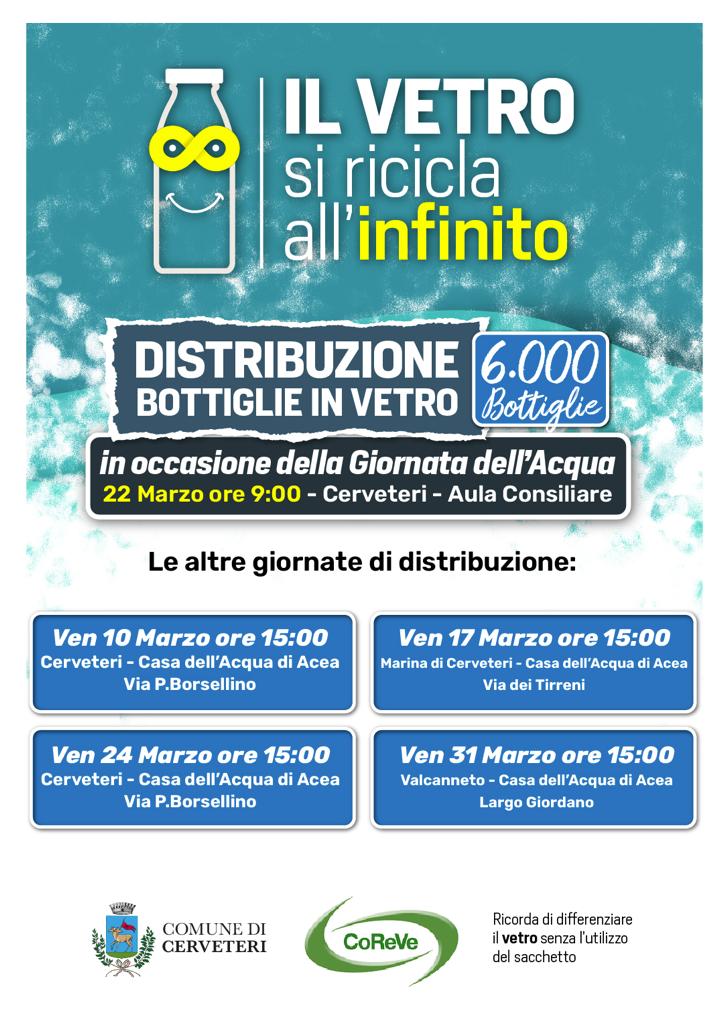 Cerveteri, campagna sensibilizzazione per corretto conferimento del vetro