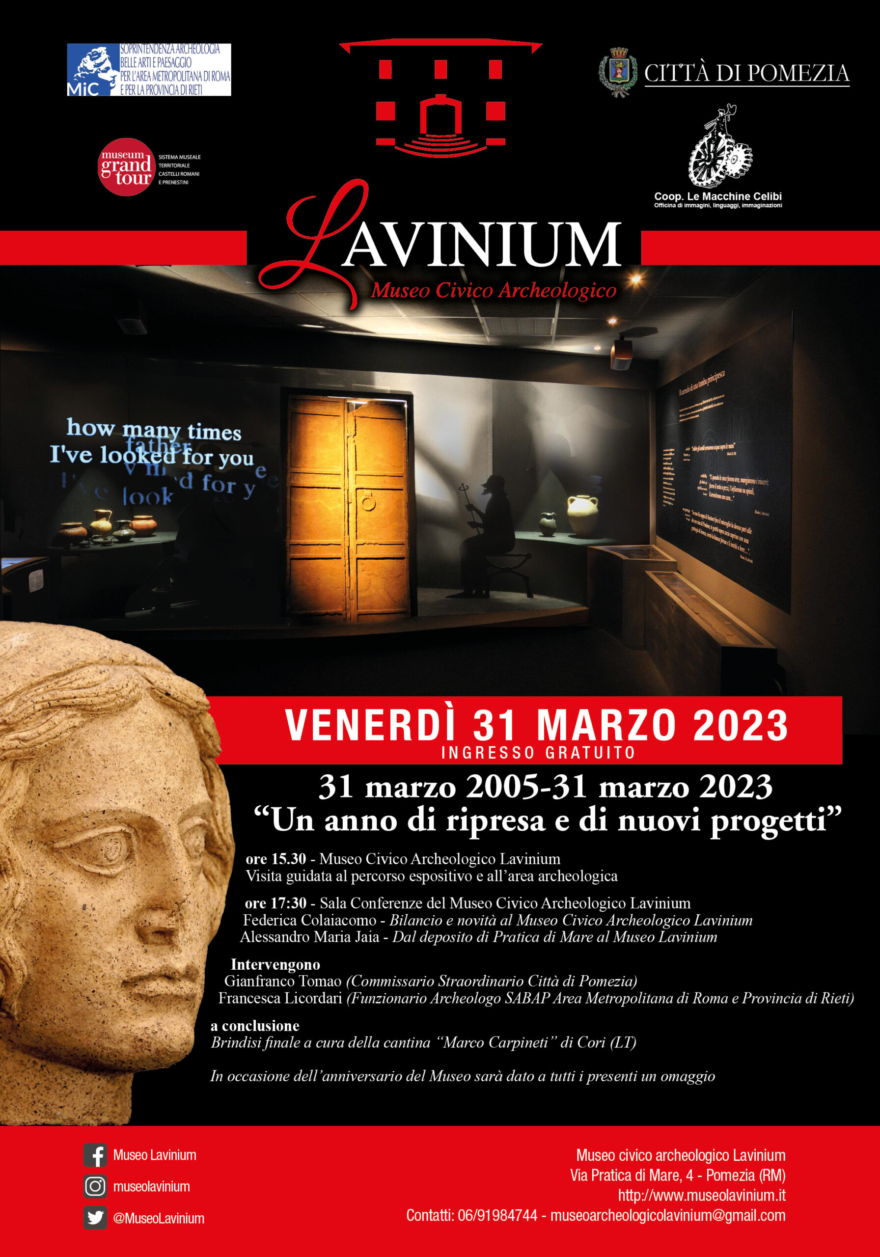 Pomezia: il 31 marzo anniversario del Museo Civico Archeologico Lavinium