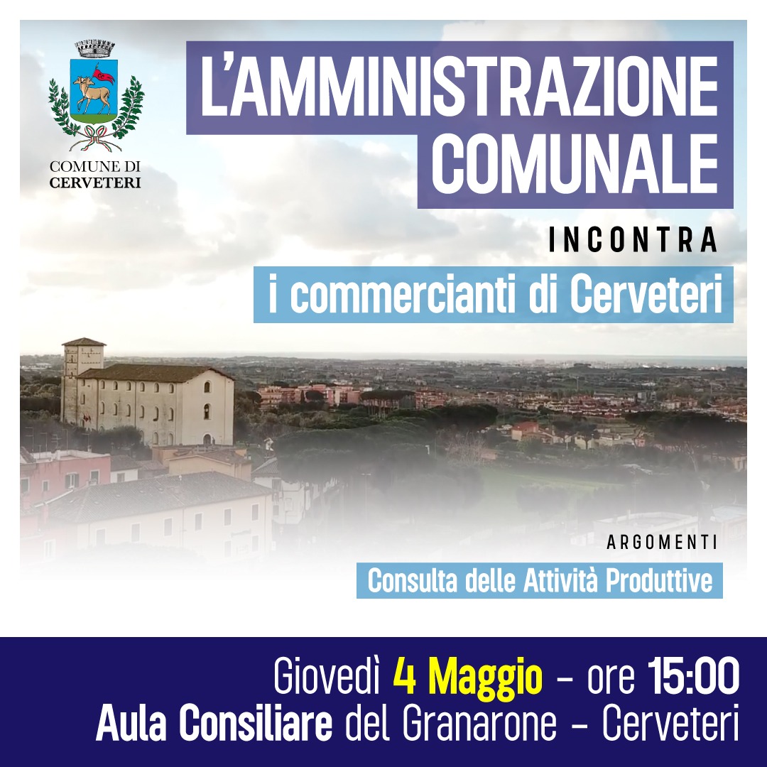 Cerveteri, il Comune incontra i commercianti giovedì 4 maggio: come partecipare