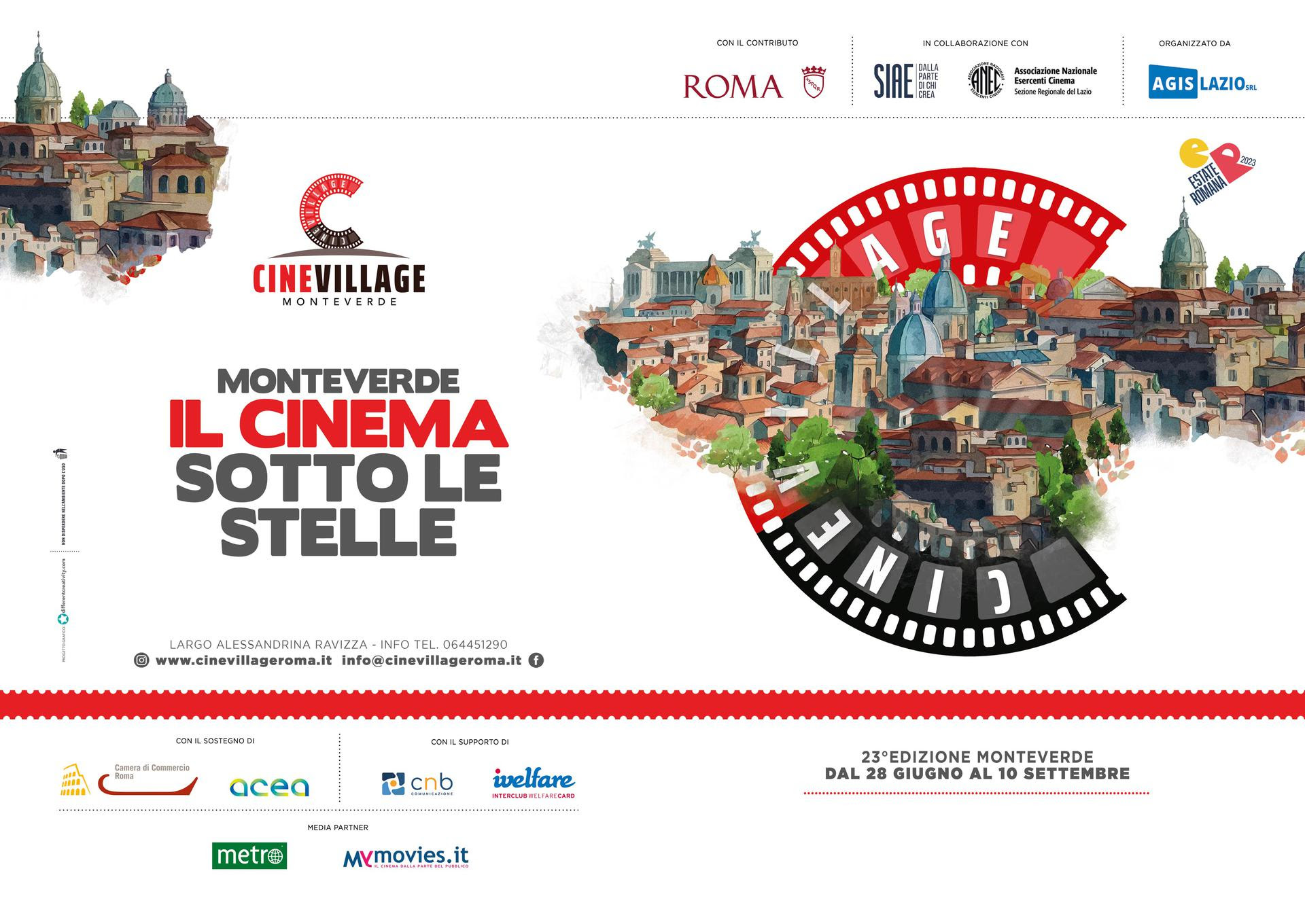 Roma, torna l'Arena Cinevillage Monteverde dal 28 giugno al 10 settembre: il programma