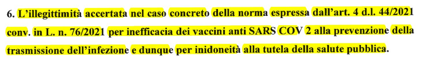 INEFFICACIA VACCINO ANTI SARS COV 2