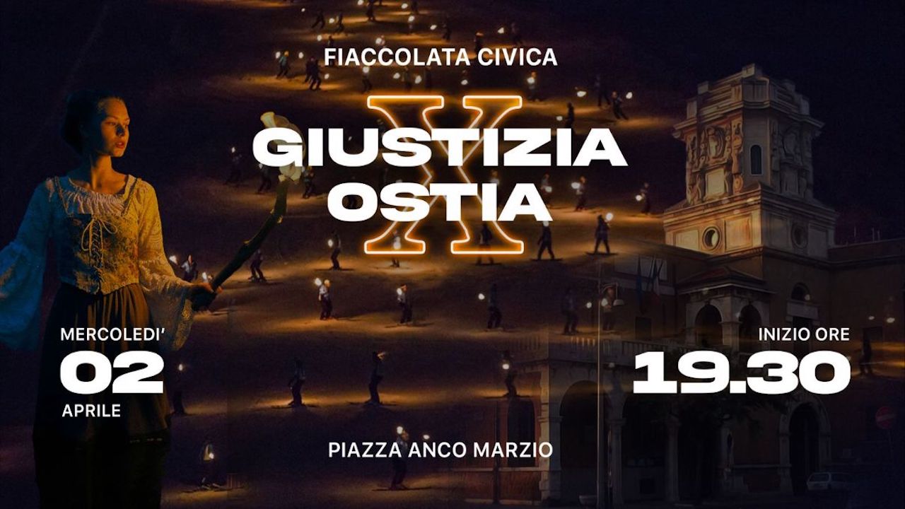 Giustizia X Ostia, oggi la fiaccolata in piazza Anco Marzio