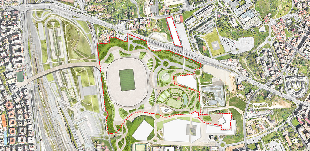 Il nuovo stadio della Roma a Pietralata