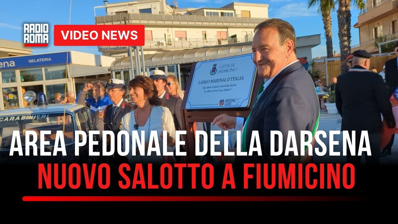 Inaugurata area pedonale della darsena a Fiumicino, Baccini: "È la prima piazza della città" (VIDEO)