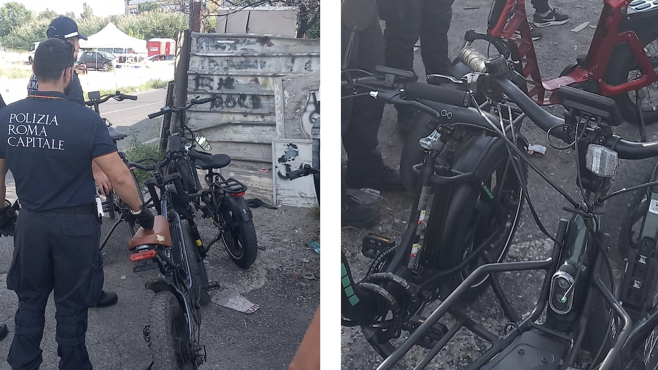 Roma, blitz al campo rom di via Salviati: trovate 4 biciclette elettriche rubate