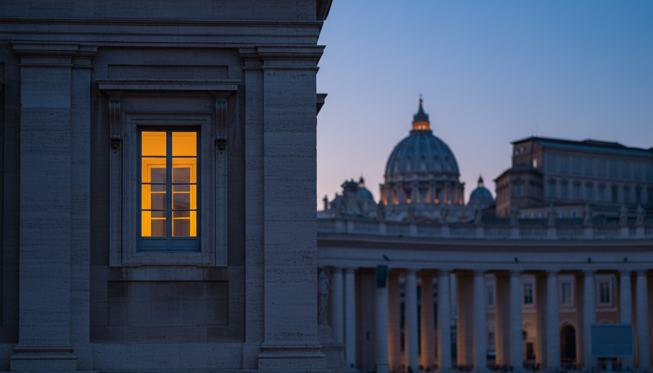 Papa Leone XIV torna al Palazzo Apostolico: finestra illuminata su San Pietro