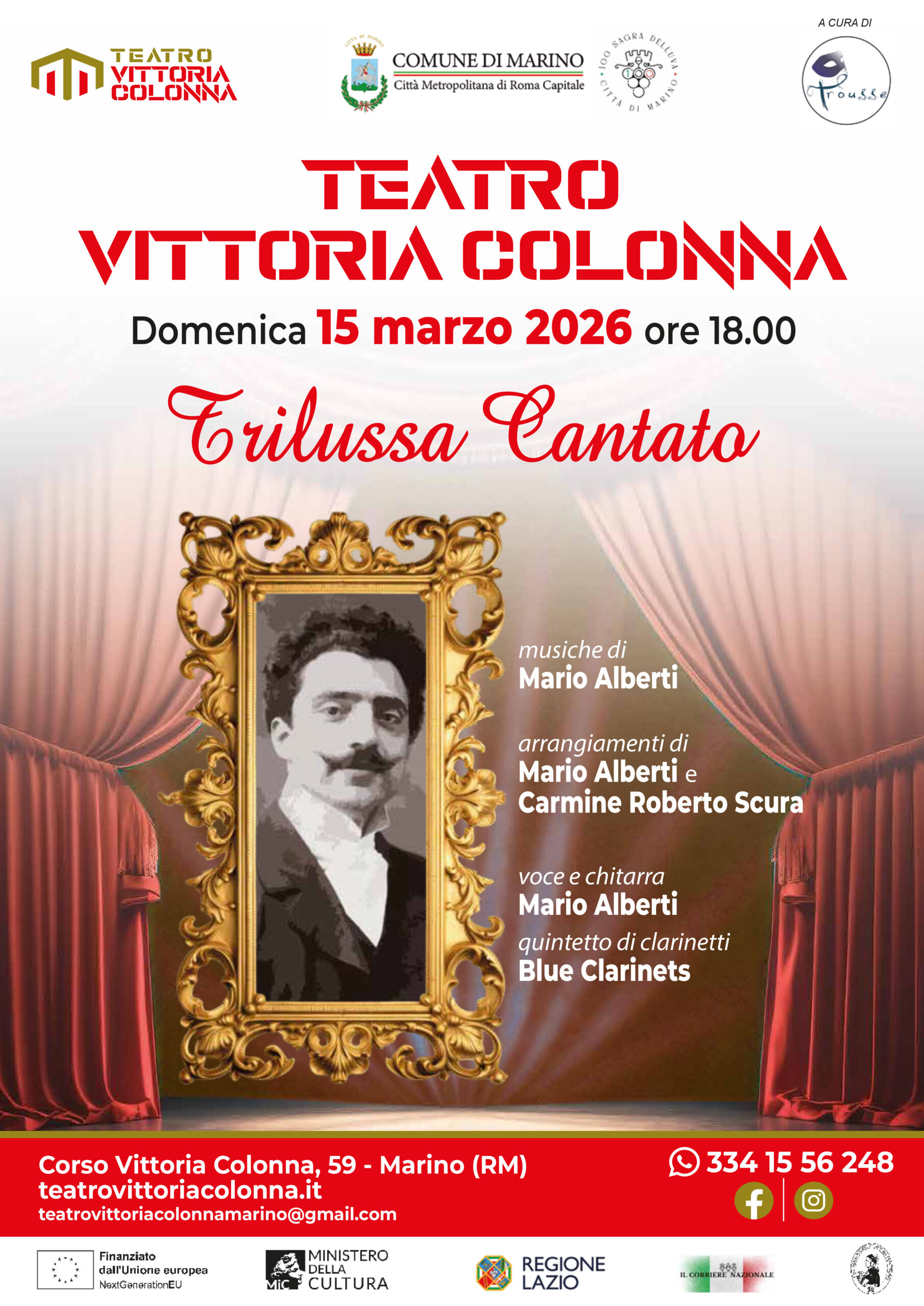 Marino, al Teatro V. Colonna il concerto-evento ‘Trilussa cantato’ del M° Alberti