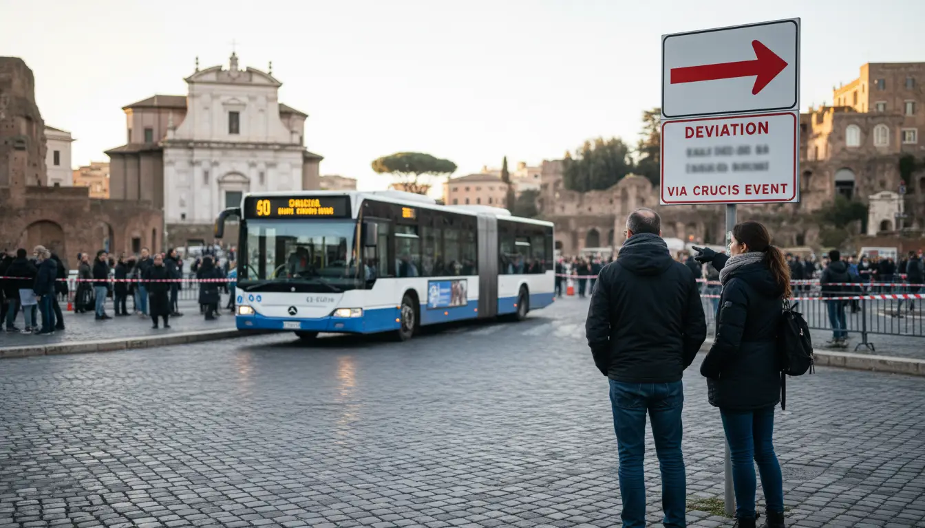 Pasqua a Roma: piano trasporti Atac e chiusure per la Via Crucis