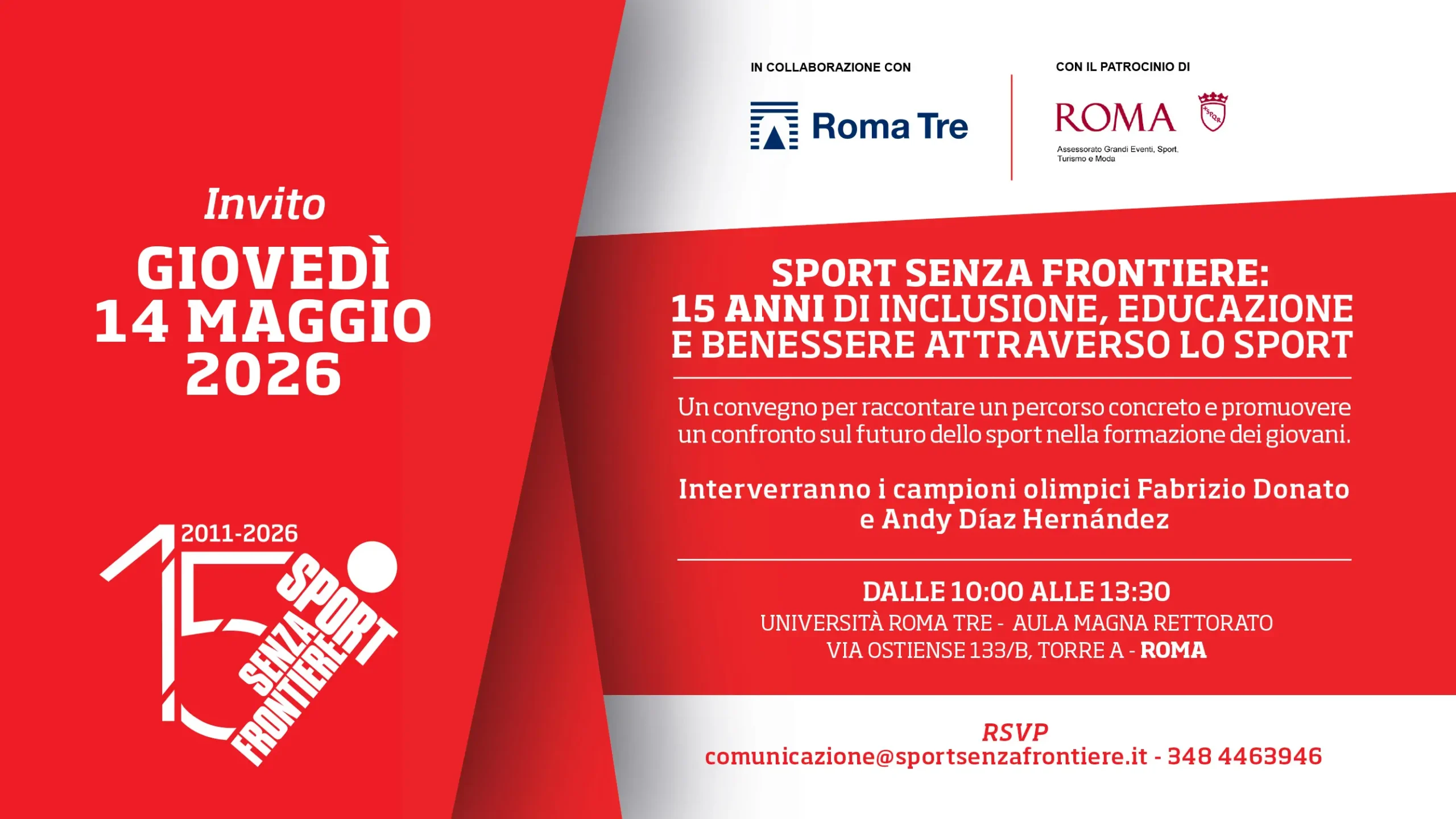 Roma Tre ospita il convegno "Sport Senza Frontiere": 15 anni di inclusione