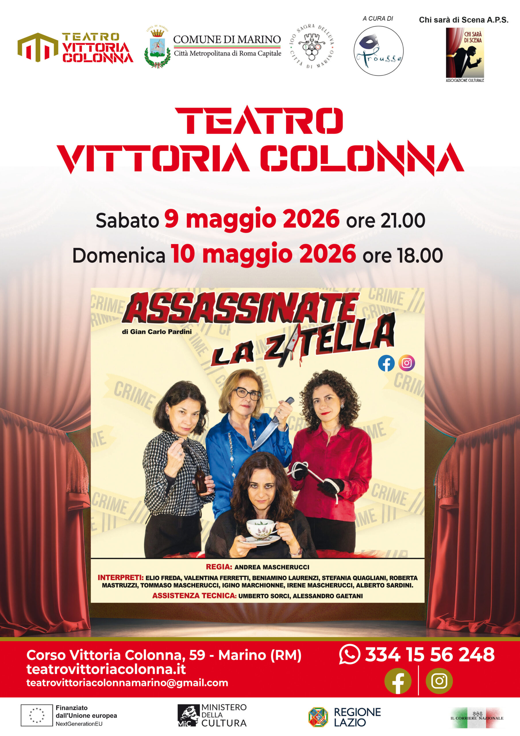 Il Teatro V. Colonna di Marino chiude la stagione con ‘Assassinate la zitella’