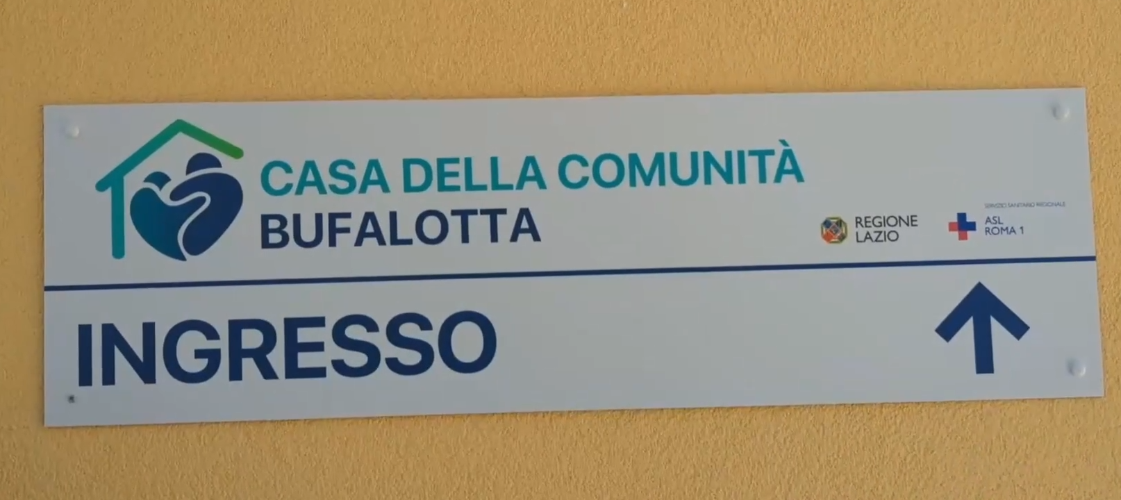Cartello ingresso Casa della Comunità Bufalotta