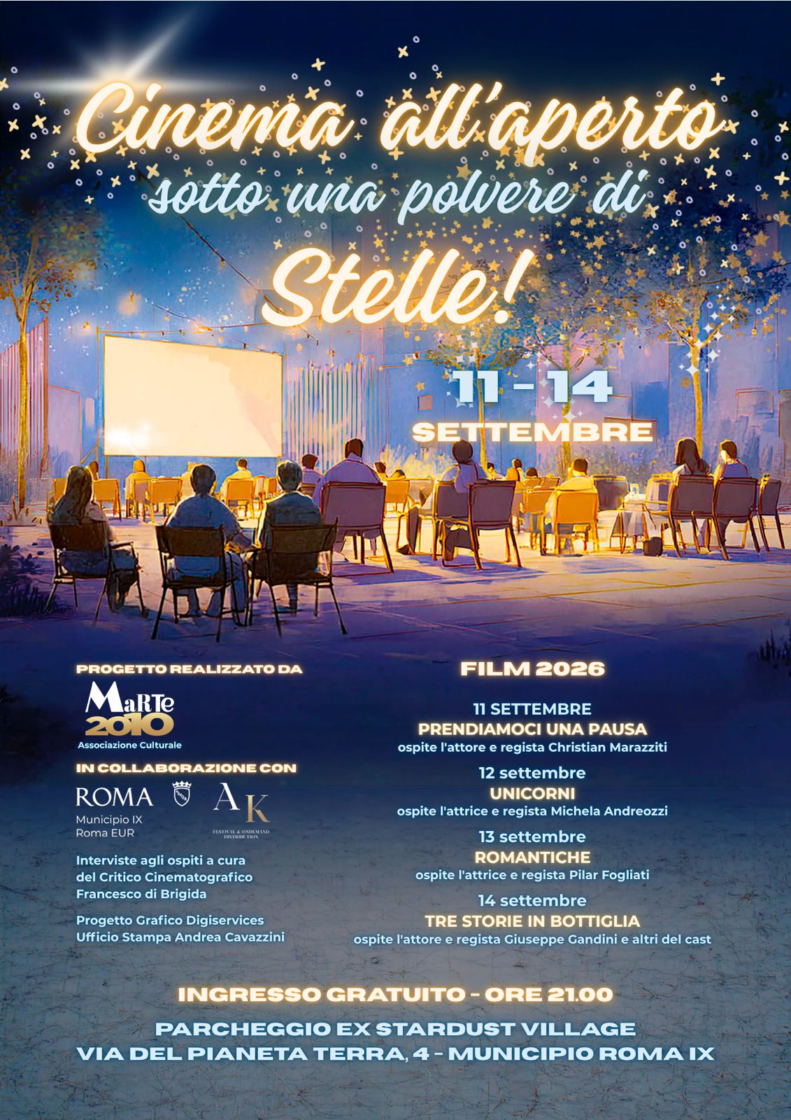 Municipio IX: cinema all'aperto gratuito sotto una polvere di stelle