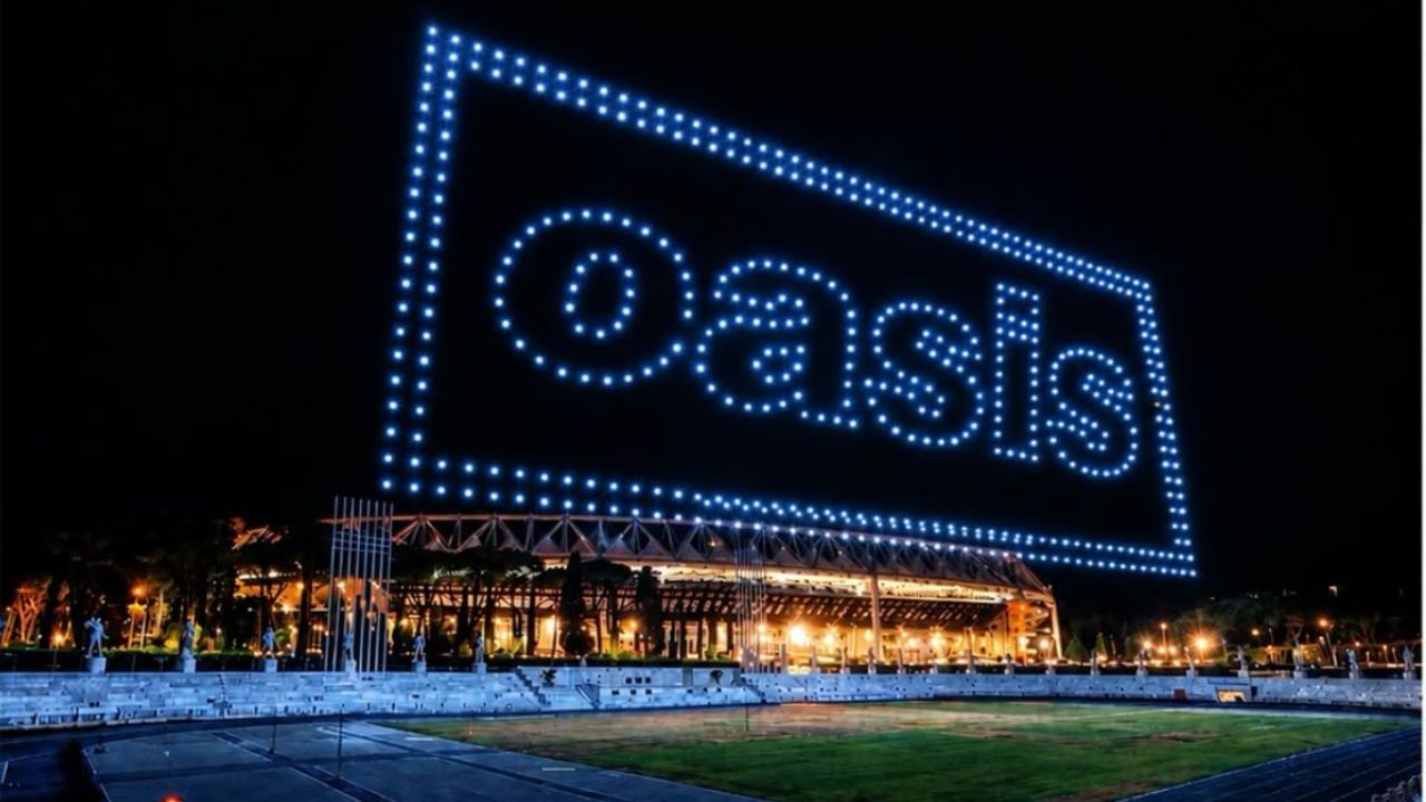 Oasis a Roma nel 2027: droni illuminano lo Stadio Olimpico