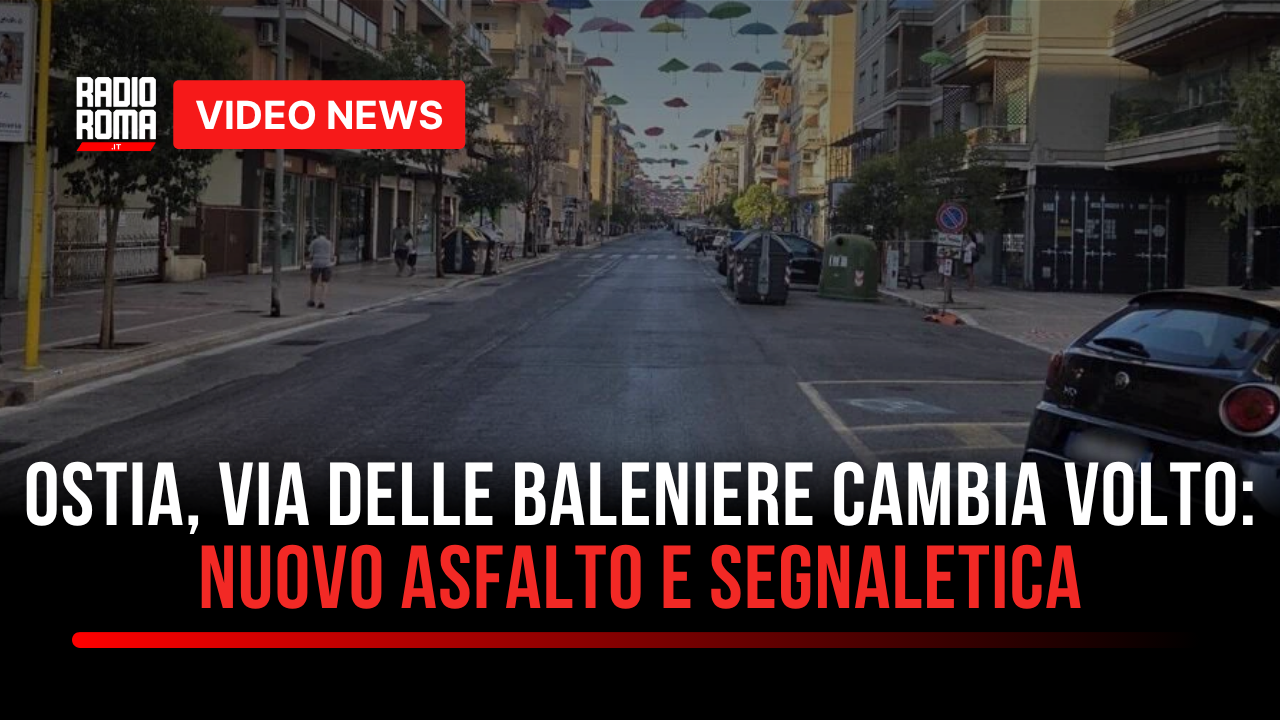 Ostia, via delle Baleniere cambia volto: nuovo asfalto e segnaletica (VIDEO)