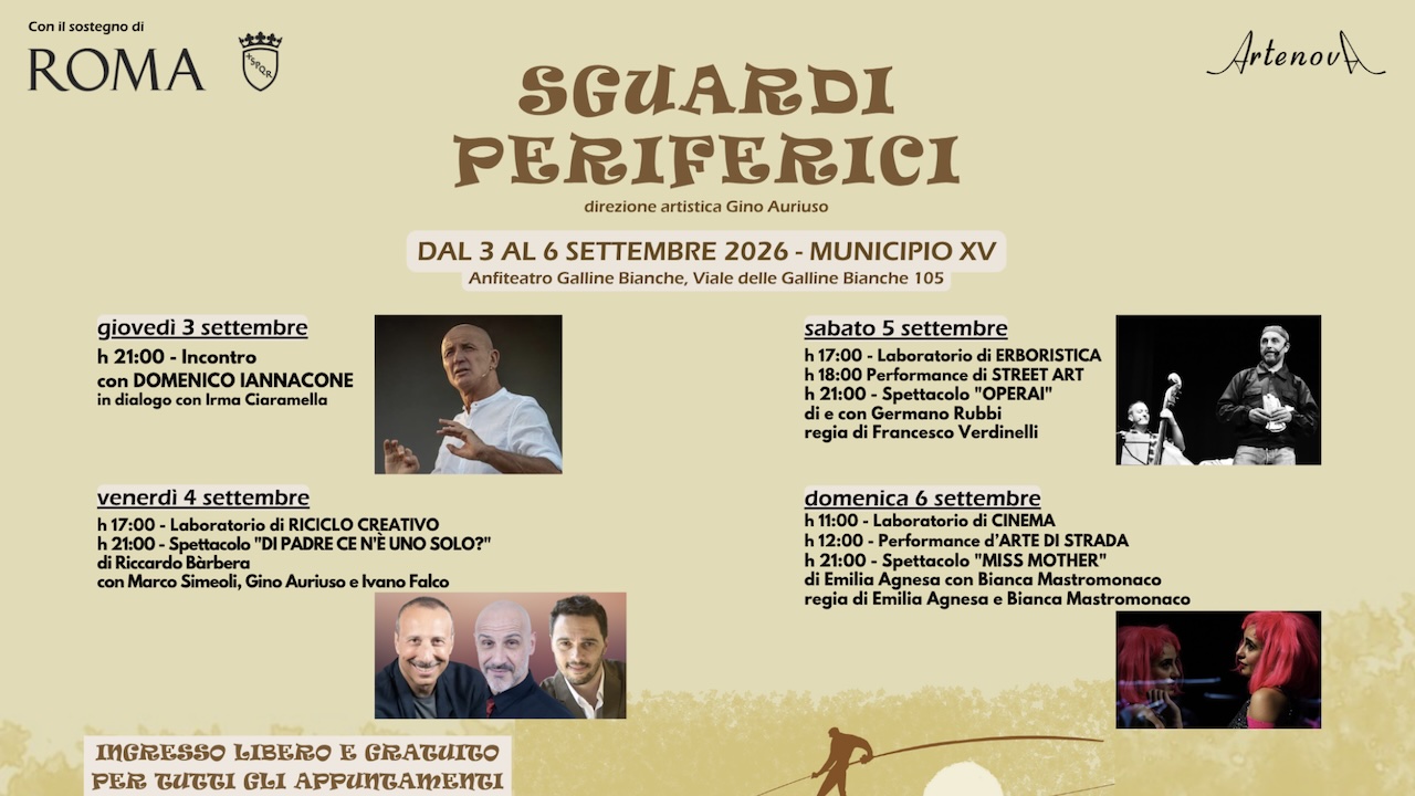 Sguardi periferici a Labaro: quattro giorni di cultura gratuita all’Anfiteatro Galline Bianche