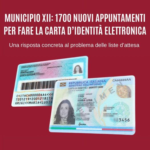 Roma, presidente Municipio XII: 1.700 nuovi appuntamenti per carta identità elettronica