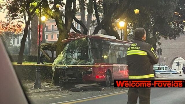 Roma, incidente a Villa Borghese: bus fuori servizio si schianta contro un albero