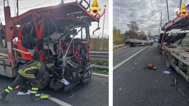 Incidente sulla Roma-Civitavecchia, scontro tra furgone e bisarca: due feriti
