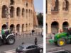Trattori sfilano davanti al Colosseo, riunione a Palazzo Chigi con le organizzazioni agricole