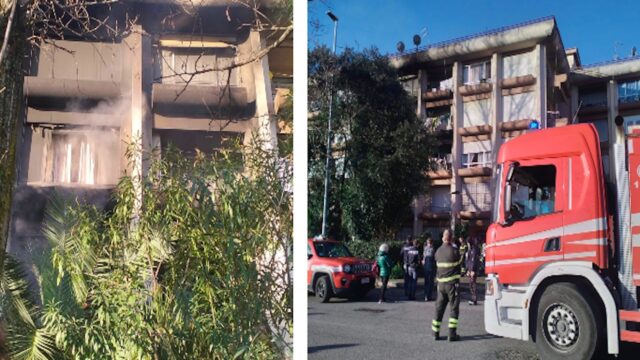 Roma, incendio in appartamento a Bastogi: due intossicati